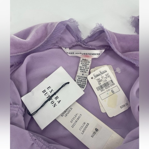 Vintage Diane Von Furstenberg Velvet Midi Dress Short Sleeve 90s Slip Button 6 S - Picture 7 of 10